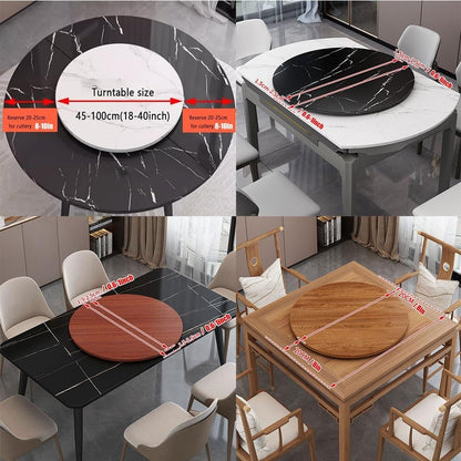 OPOLDBDMAC Wood Lazy Susan for Dining Table，28 30 36 40in Rotating Serving Tray Round Tabletop Rotating Tray，Serving Plate 360° Swivel, Heavy Duty Wooden Turntable(Golden Oak,95cm/37in)