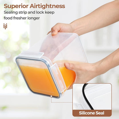 ComSaf Flour Cereal Storage Containers Set of 3 (5.2L/166oz) (2.5L/78oz*2), Large Airtight Food Storage Containers with Lids, Plastic Canisters Sets for Kitchen, Pantry Organizers for Rice and Baking