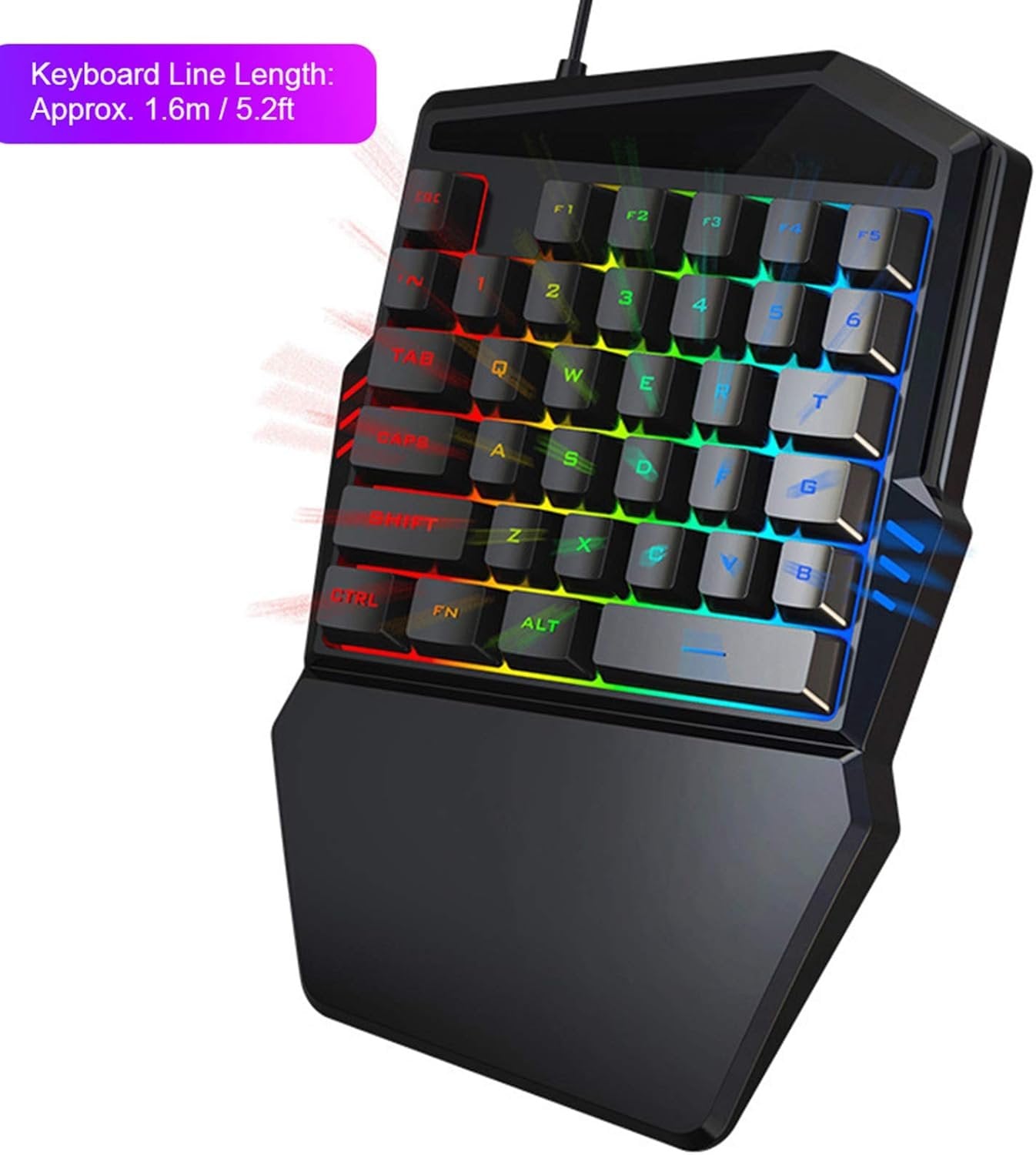J50 One-Handed Gaming Mouse and Keyboard Set for Win2000/Android/OS X - Essential Computer Accessory for Gamers