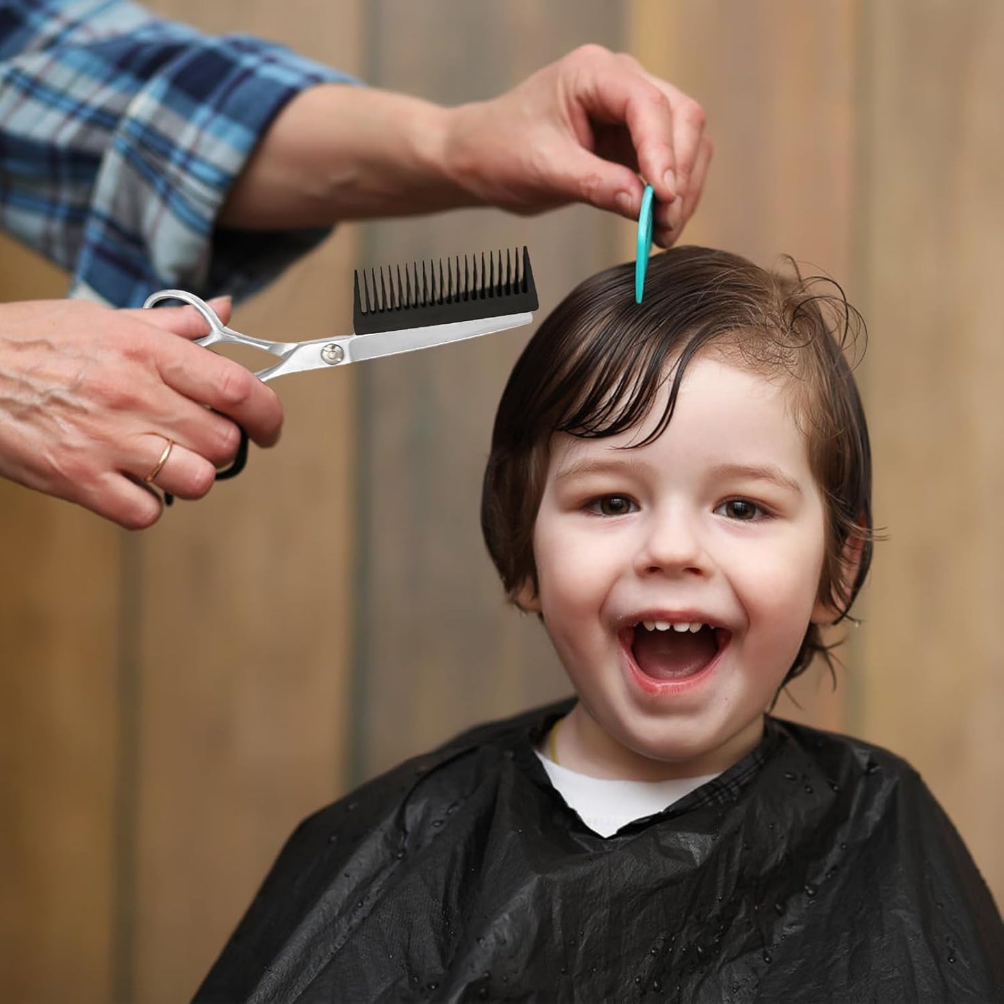 Forbici da Parrucchiere - Attrezzi Per Taglio Capelli,Forbici Sfoltitrici 2 in 1 con Pettine Rimovibile per Uomo Donna Taglio Capelli a Casa Viaggio Parrucchieri Salone Domestico Cura Personale