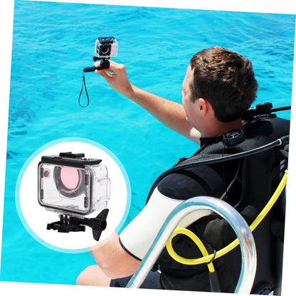 HOMSFOU Small Camera Housing Waterproof Shell Camera Protective Cover Dual Cold Shoe Mounts for Drones Digital Camera Case