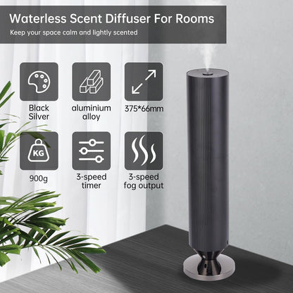 Waterless Diffuser for Home - Durable Metal Case Essential Oil Diffuser, Remote Controls& Bluetooth Control, Cover Up to 6000 cu ft, Mute, Aroma Diffusers for Essential Oils, Diffuser for Large House