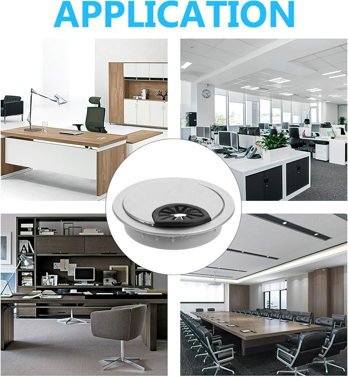 LABRIMP 20pcs Round Cable Grommets Wire Hole Covers for Desk Cable Management Elegant Design for Home Office Workspace Organization