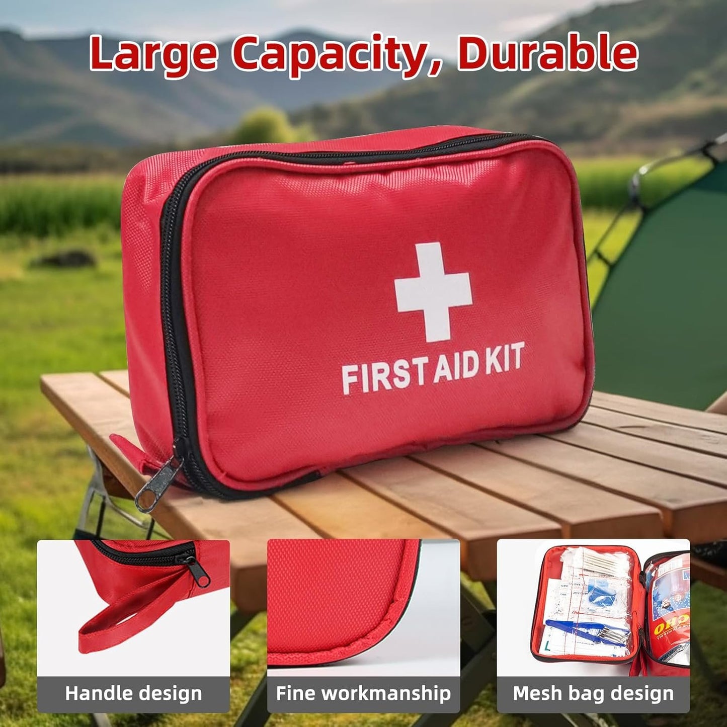 First Aid Kit192 Piece - Mini First Aid Kit Small Soft Shell Medical Kit for Home, Car, Office, Travel, Camping, Sports, Outdoor, School - Emergency First Aid Supplies and Survival Kit.