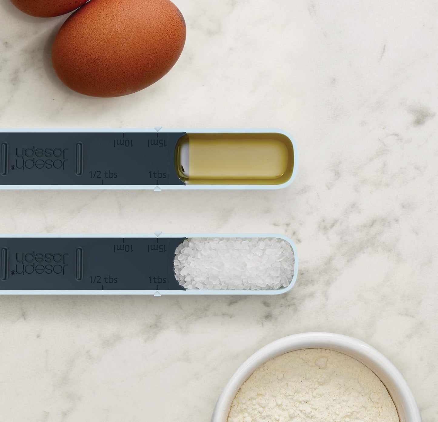 Joseph Joseph Measure-Up Adjustable Measuring Spoon for Wet and Dry Ingredients, BPA Free, Blue