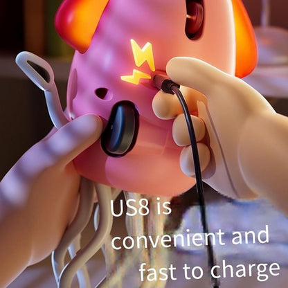 Electric Auto-Avoid Octopus, Electric Crawling Octopus Toy, Stress Relief Gift, with LED & Music, for Kids Indoor Play, Sensory & Motor Skill Development (Yellow)