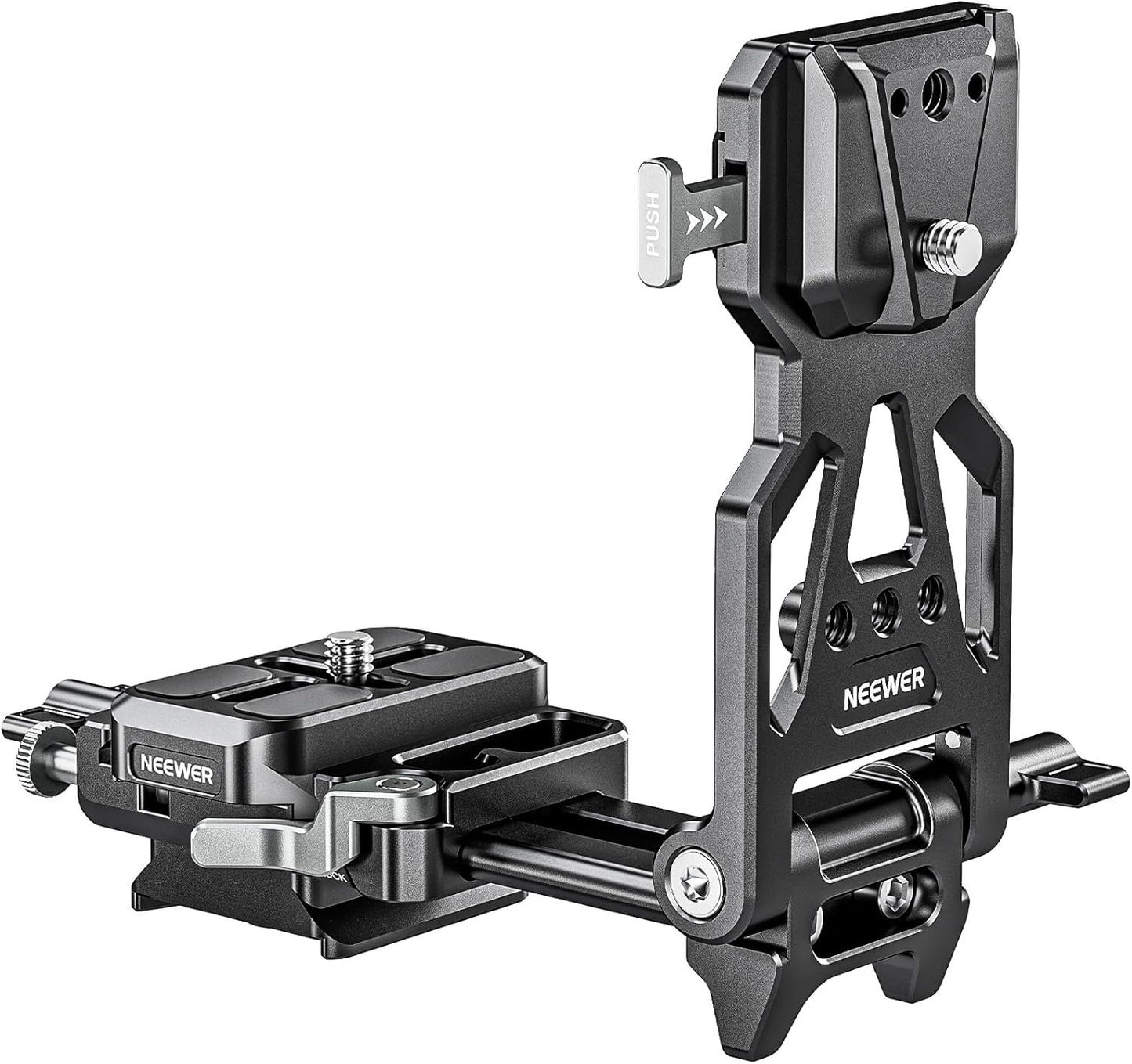 NEEWER V Mount Battery Plate with Arca Type Quick Release Plate, Foldable V Lock Mounting Adapter for NEEWER PS099E, Compatible with Camera Cage Video Rig Accessories DJI RS4 RS3 Gimbal, PS015 PRO