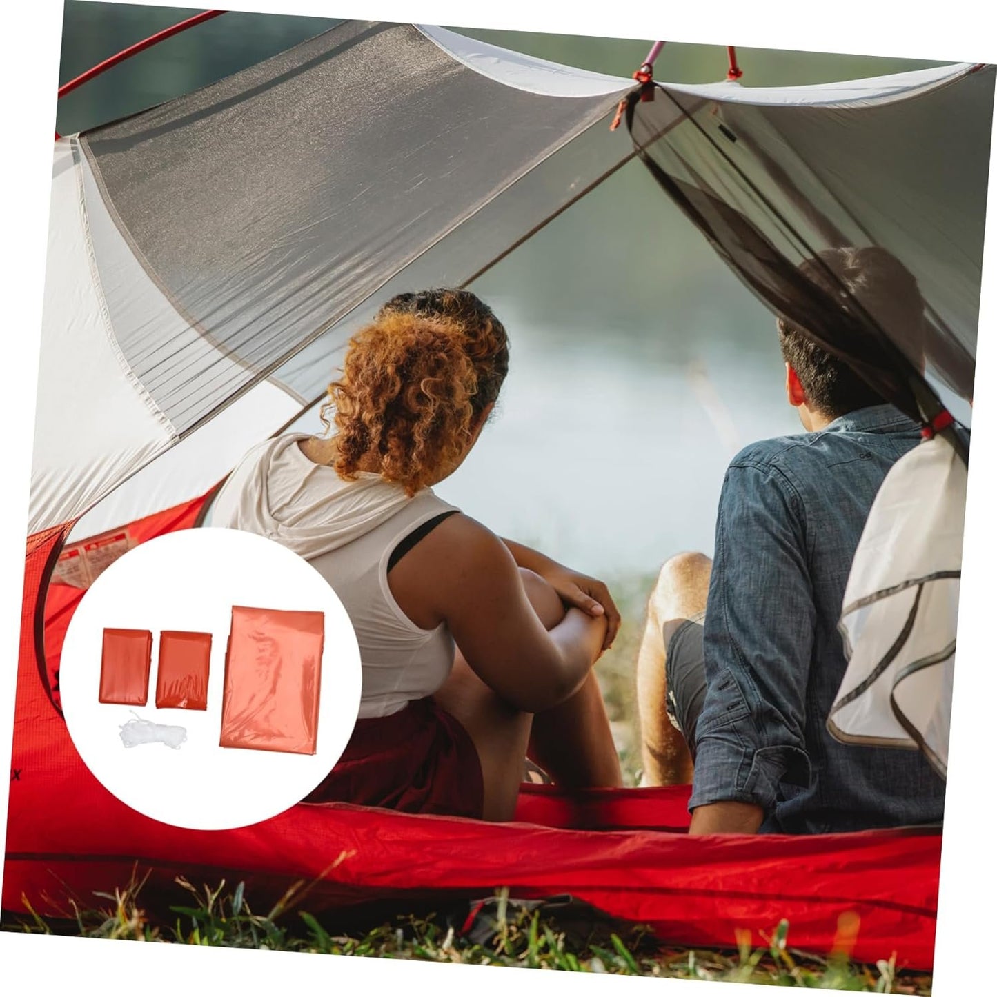ibasenice Emergency Survival Thermal Blanket Tent for Outdoor Camping Lightweight and Compact Essential for Emergency Kits for Trail Running and Hiking