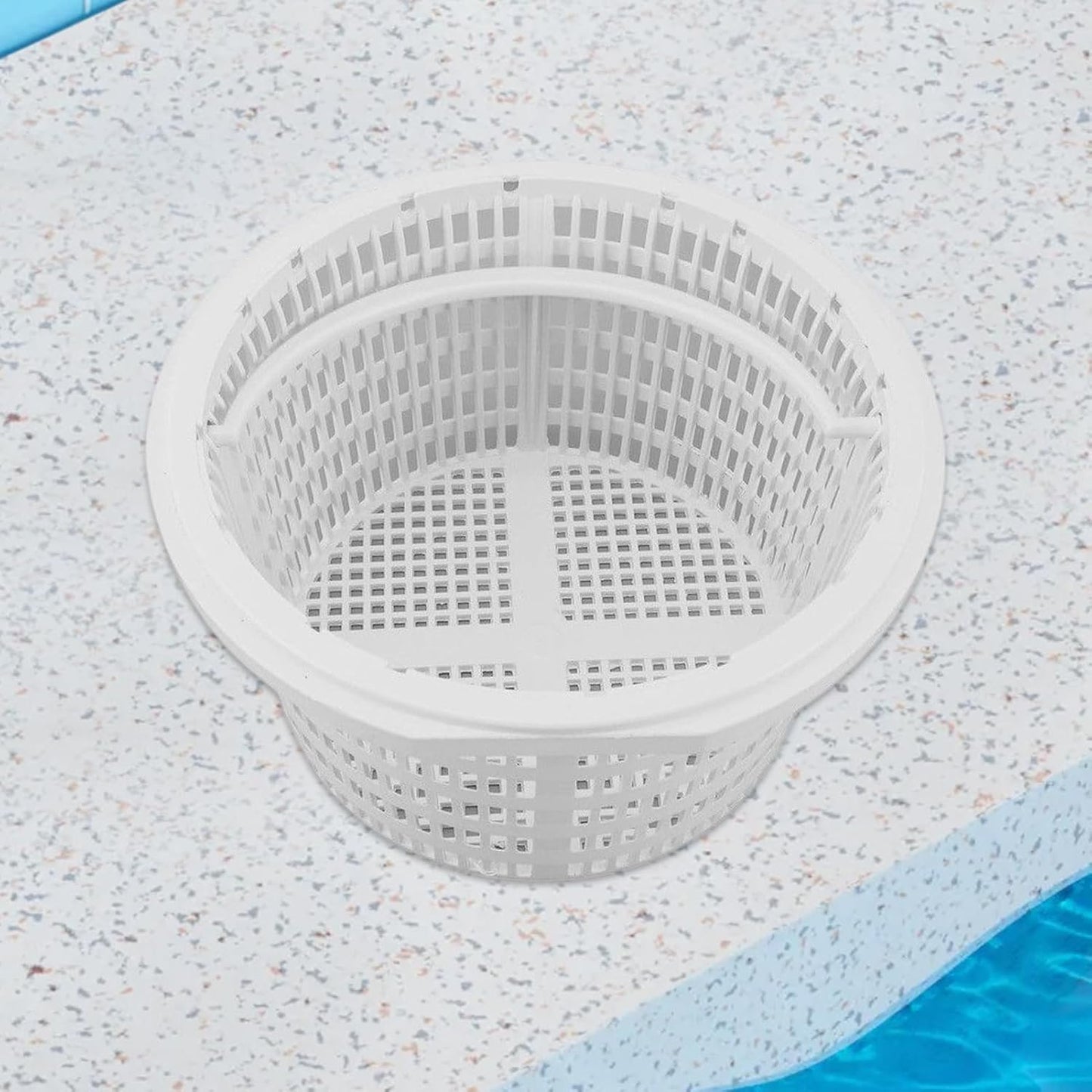 Skimmer Basket, 8-inch Pool Basket Plas-tic Po ol Filter Basket, Univ ersal Skimmer Basketry,Replacement Pond Accessory Skimmer Basketry Strong abs Material with Handle for Swimming Ponds, Spas