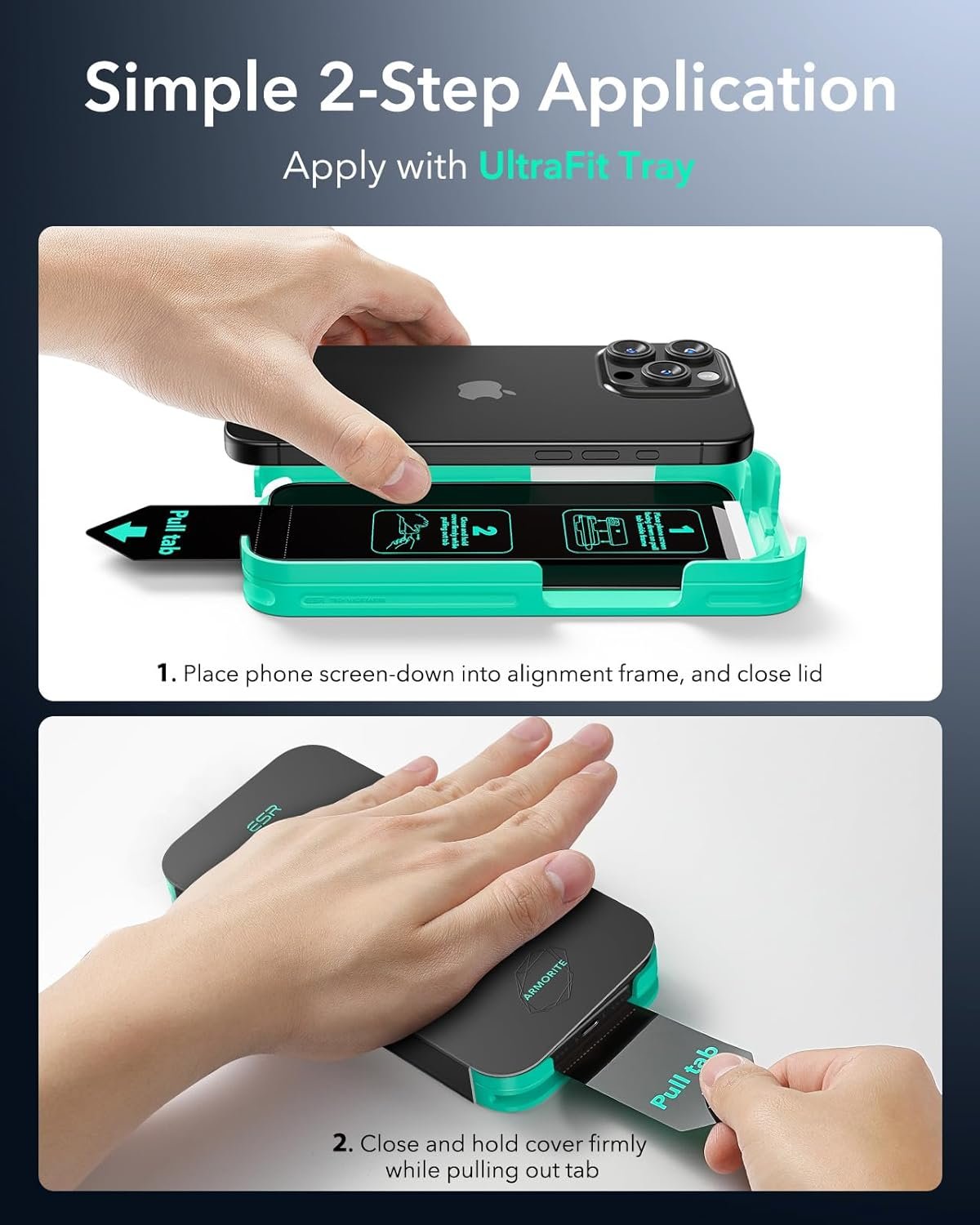 ESR 3 Pack 9H+ Glass for iPhone 16 Pro Max Privacy Screen Protector, [Military Grade Shatterproof & Longest Durable] Anti-spy Tempered Glass with Updated Easy Installation Tool