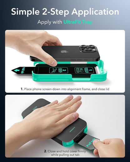 ESR 3 Pack 9H+ Glass for iPhone 16 Pro Max Privacy Screen Protector, [Military Grade Shatterproof & Longest Durable] Anti-spy Tempered Glass with Updated Easy Installation Tool