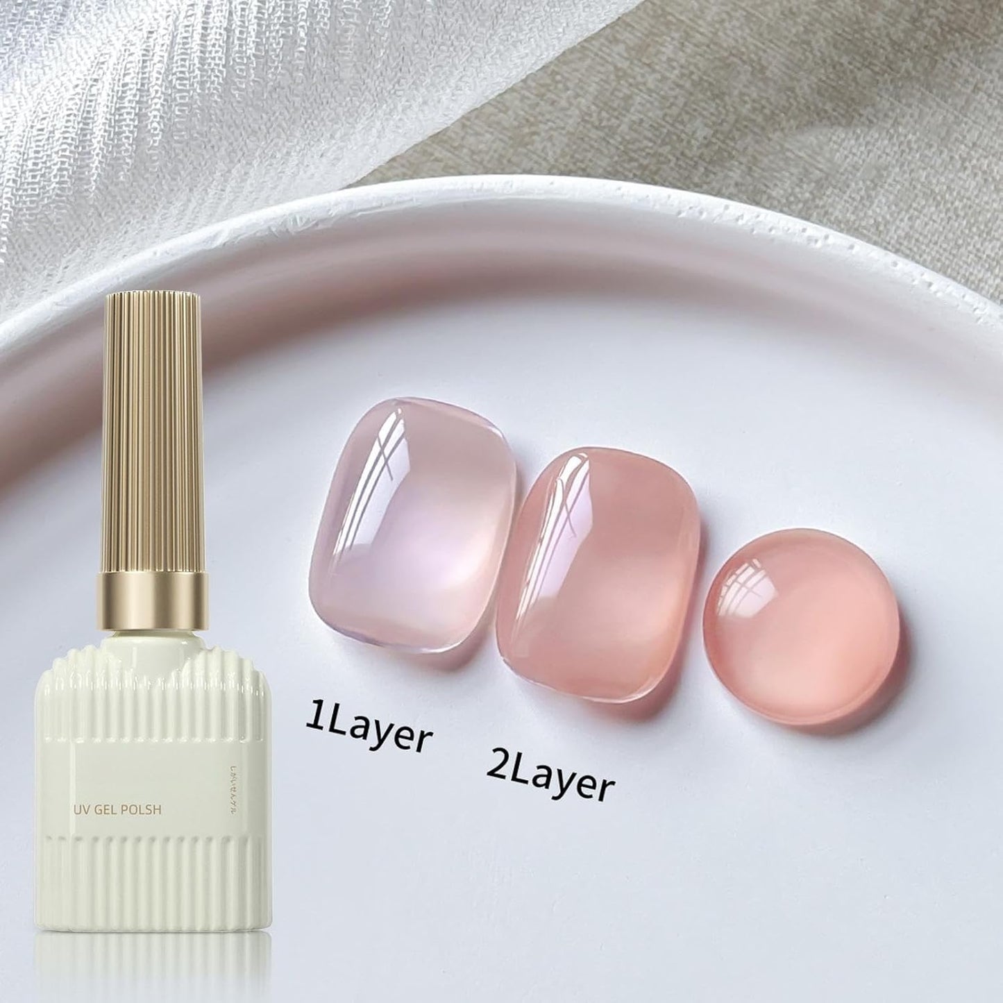 Nude Jelly Gel Polish, Milky White Sheer Nail Color, Light Pink Translucent Beauty Care, Natural Manicure Art for Women, Girls, Salon, Home and Long Lasting Gloss Finish