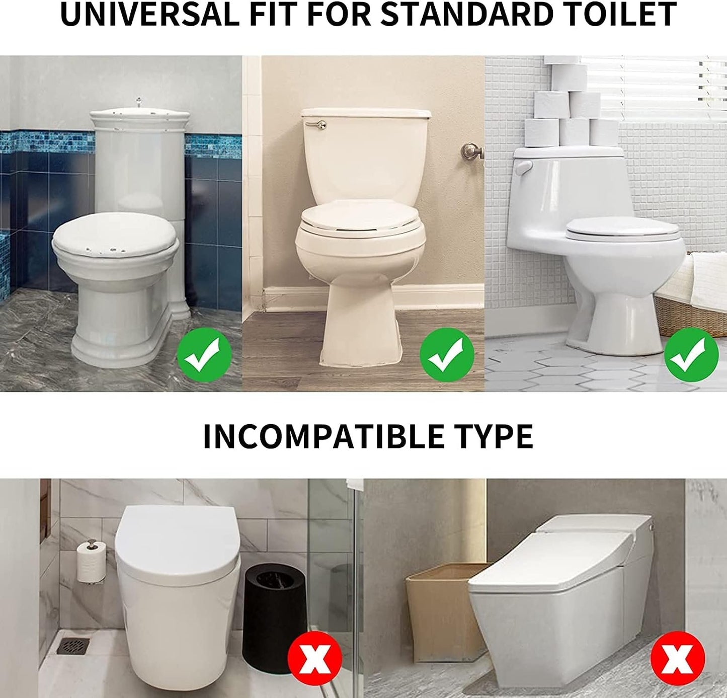 Baby Toilet Lock Safety Bathroom Child Proof Toilet Seat Lock with 3M Adhesive No Tools Needed Toilet Lid Lock with Arm Locks for Little Kids (2 Pack)