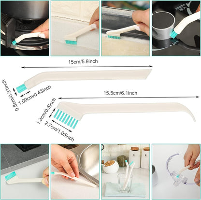 Nuenen 16 Pcs Small Household Cleaning Brushes - Deep Detail Crevice Cleaner Brush Set, Corner Space Keyboard Bottle Tile