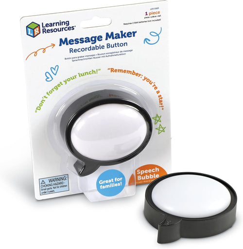 Learning Resources Message Maker Recordable Button, 1 Pieces, Social Emotional Learning Toys, Social Emotional Learning Games