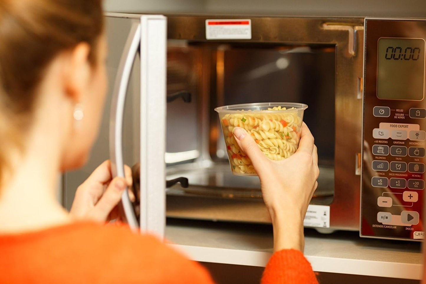 Plastic Food Storage Containers with Lids - Restaurant Deli Cups/Great for Slime, Party Supplies, Portion Control - Leakproof and Microwave Safe - BPA Free (40, 40 Pack, Circular, 16, Ounces)