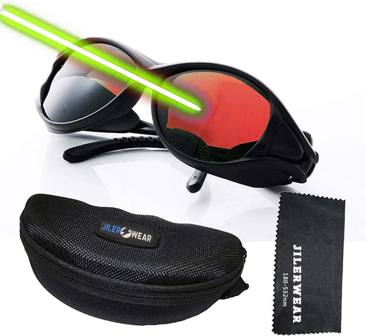 Laser Safety Goggles 532nm OD 6+ Professional 180nm-532nm Wavelength Violet/Blue/Green Laser Protective Glasses for 405nm, 445nm, 450nm,473nm 532nm Laser Fit Dazzling Lasers, Like Engraving Machines