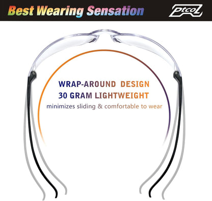 PTCOL Safety Glasses Bulk Pack, Protective Goggles for Adults and Kids