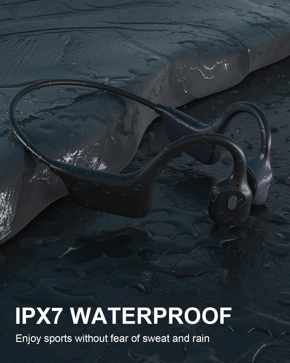SANOTO Bone Conduction Headphones Wireless Open Ear Headphones IPX7 Waterproof Sweatproof Bluetooth Earphones Sport Headphones for Running Bicycle Cycling Workouts
