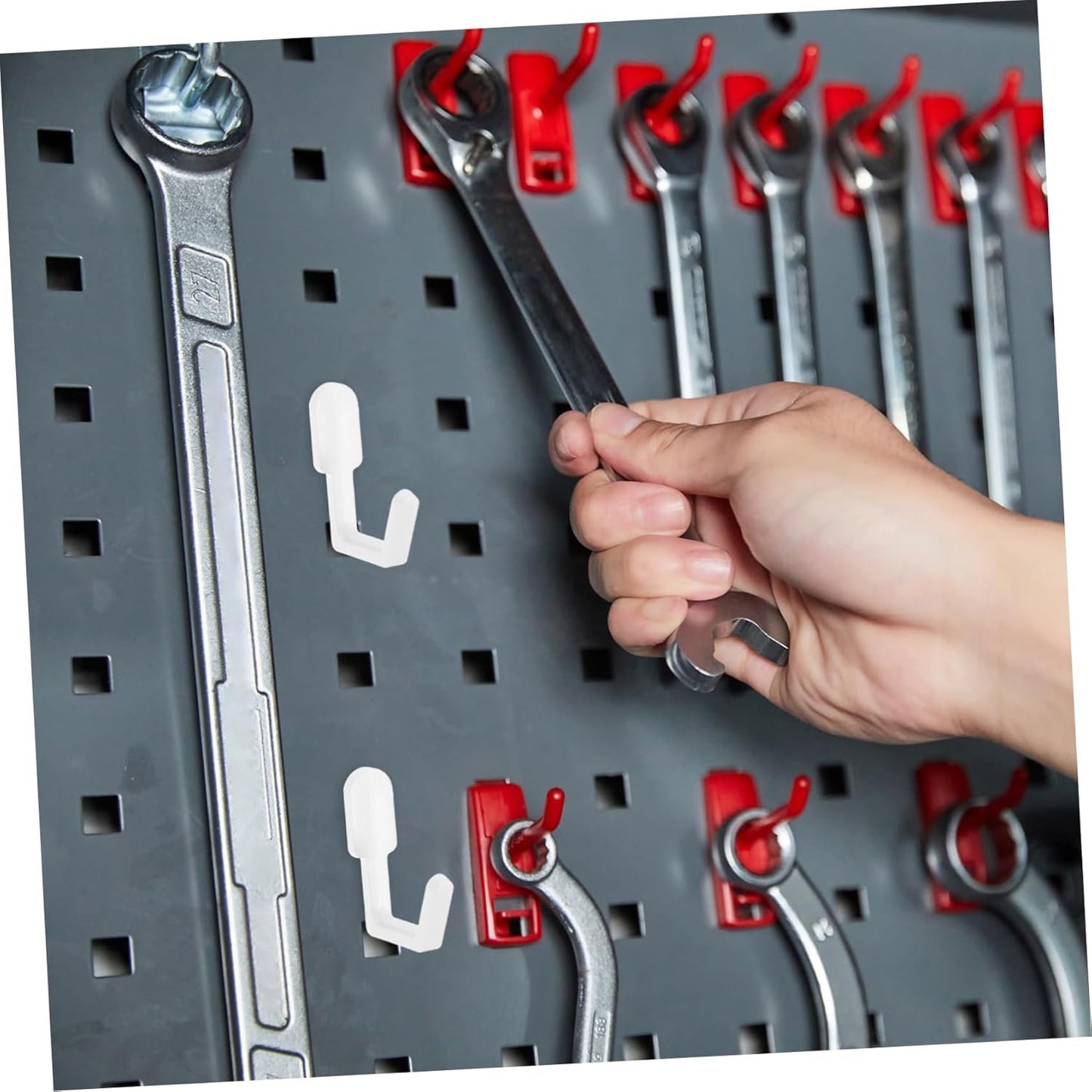 GAXIRE 20pcs Pegboard Hooks: Grid Panel Hanging Hooks Shelving Hangers Organizer for Bedroom Kitchen Office Retail Home Workspace Organization
