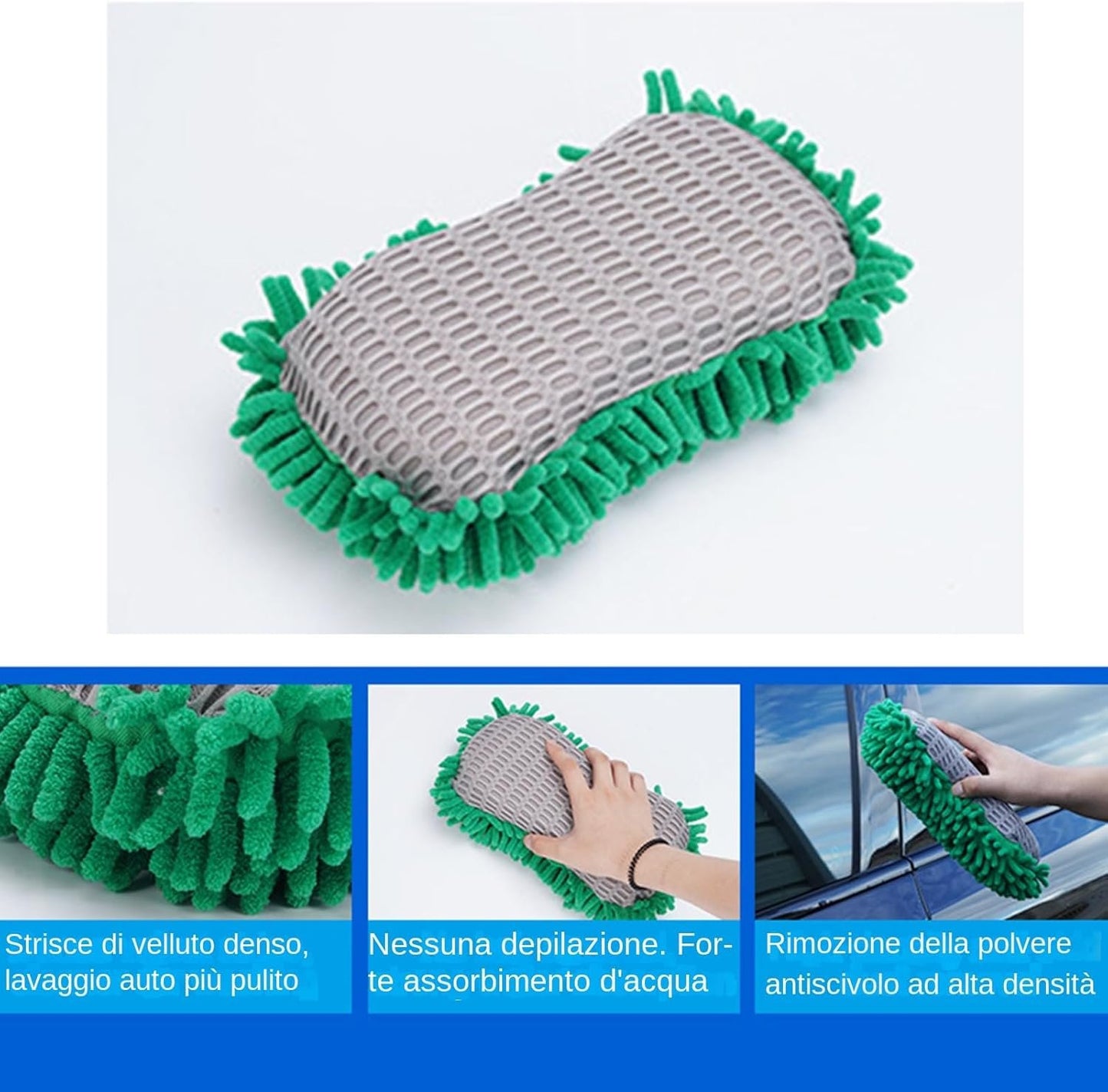 Sponge Car Wash, Purpose Detailing Pads, 10 x 4.92 cm Large Scrubber Sponge, Soft Non Scratch, Highly Absorbent Material for Vehicle Glass Kitchen Cleaning Use
