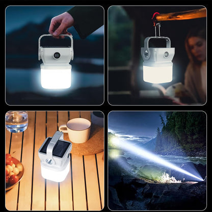 Iouyjiu Lanterna di campeggio a LED, solare ricaricabile pieghevole Lantern, Compact Fishing Flashlight Gear, Lighting for Tent Hiking Backpacking Outdoor Adventures Travel Use 2.17x3.35in