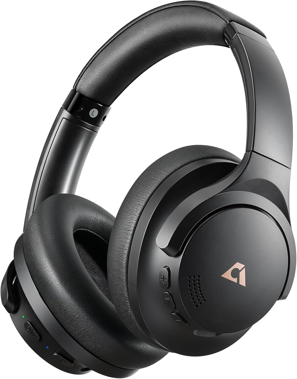 1Mii Y8 Noise Cancelling Headphones Bluetooth, Wireless LDAC Hi-Res Audio, 75H Playtime, Comfort Fit, Over Ear Headphones Foldable for Airplane Travel Home Office Basic - Black