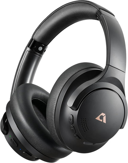 1Mii Y8 Noise Cancelling Headphones Bluetooth, Wireless LDAC Hi-Res Audio, 75H Playtime, Comfort Fit, Over Ear Headphones Foldable for Airplane Travel Home Office Basic - Black