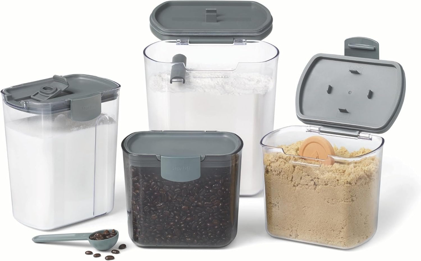 Starfrit PROKEEPER 7-pc Set - Brown Sugar, Coffee, Sugar, Flour Containers with accessories
