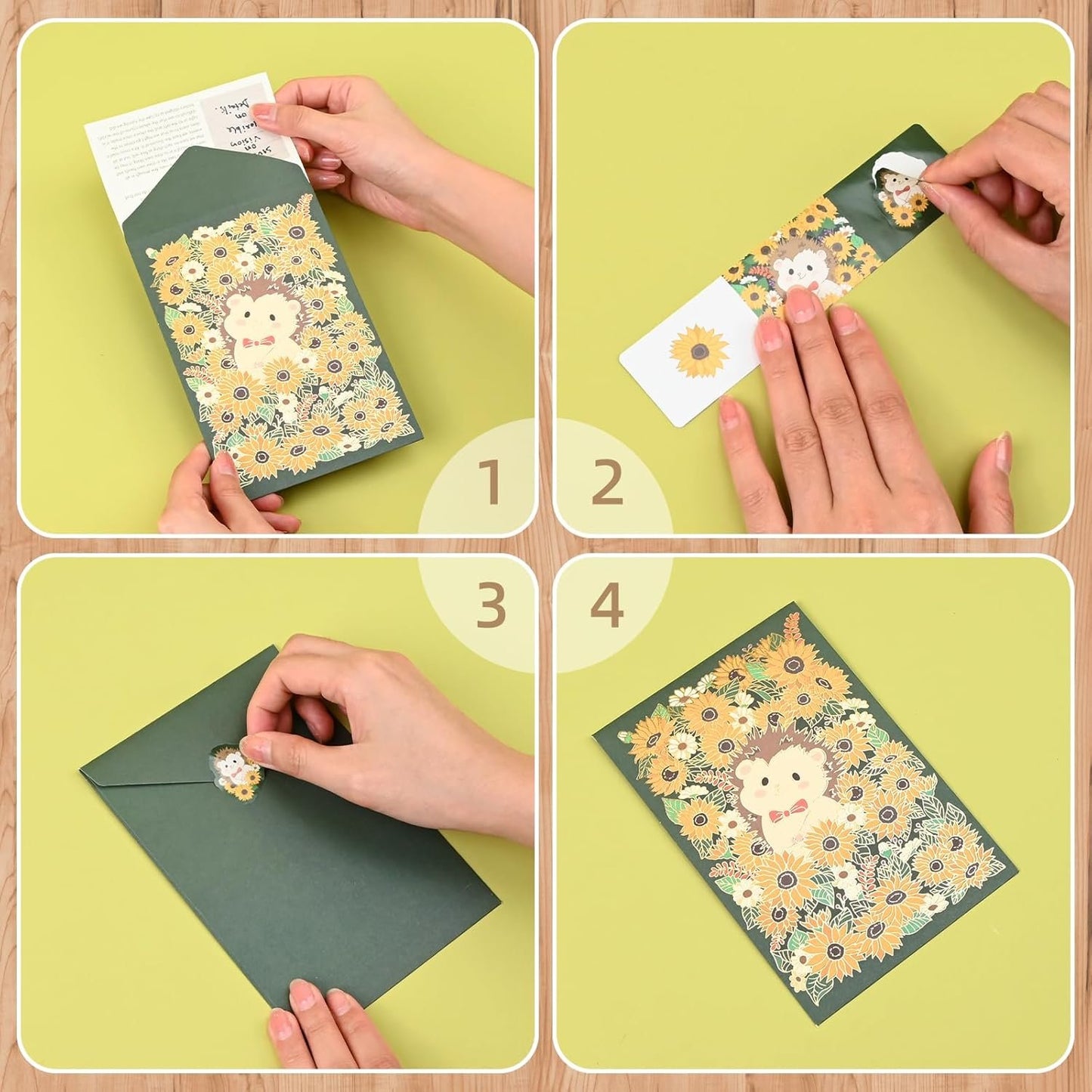 BAYTORY 36Pcs Stationery Paper and Envelopes Set, Cute Animal Patterns Envelope, Love Letter Papers Letter Writing Kit, 18 Paper Sheets + 9 Envelopes (Sheep, Hedgehog, Fox)