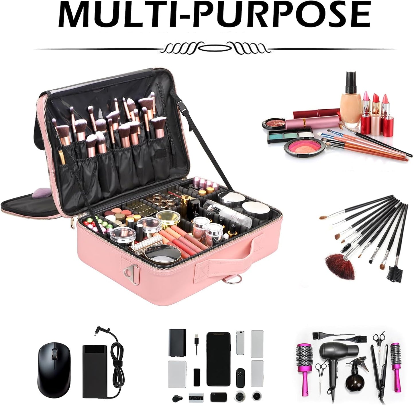 Train Travel Case, pink, Large Toiletry Bag - Pink