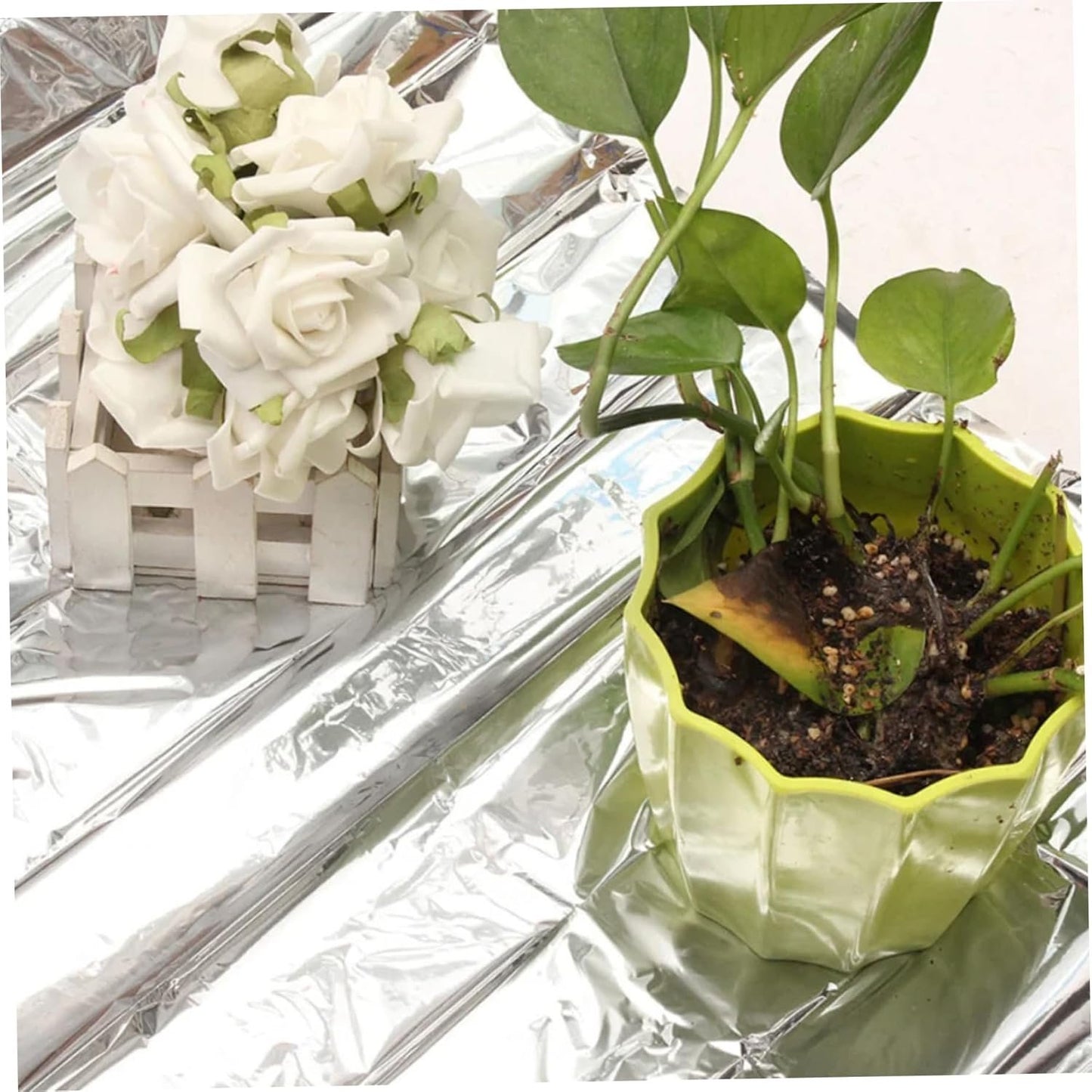 3Pcs Green House Plastic Covering 5x7ft Reflective Greenhouse Plastic Sheeting Tear-Resistant Emergency Blanket for Plants Grow Room Camping Simple Tent