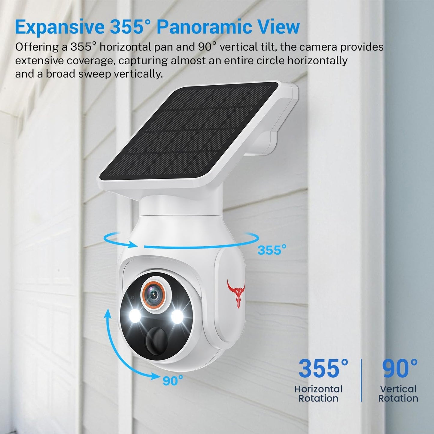 1080p Security Camera Wireless with Solar Panel, Smart AI Human Detection, 2-Way Audio, Color Night Vision, 2.4G WiFi, Cloud Storage, Indoor/Outdoor Surveillance Bullet Cam (WiFi)
