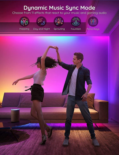 Govee RGBIC Alexa LED Strip Light 16.4ft, Smart WiFi LED Lights Work with Alexa and Google Assistant, Segmented DIY, Music Sync, Color Changing LED Strip Lights for Room, Bedroom, Holiday