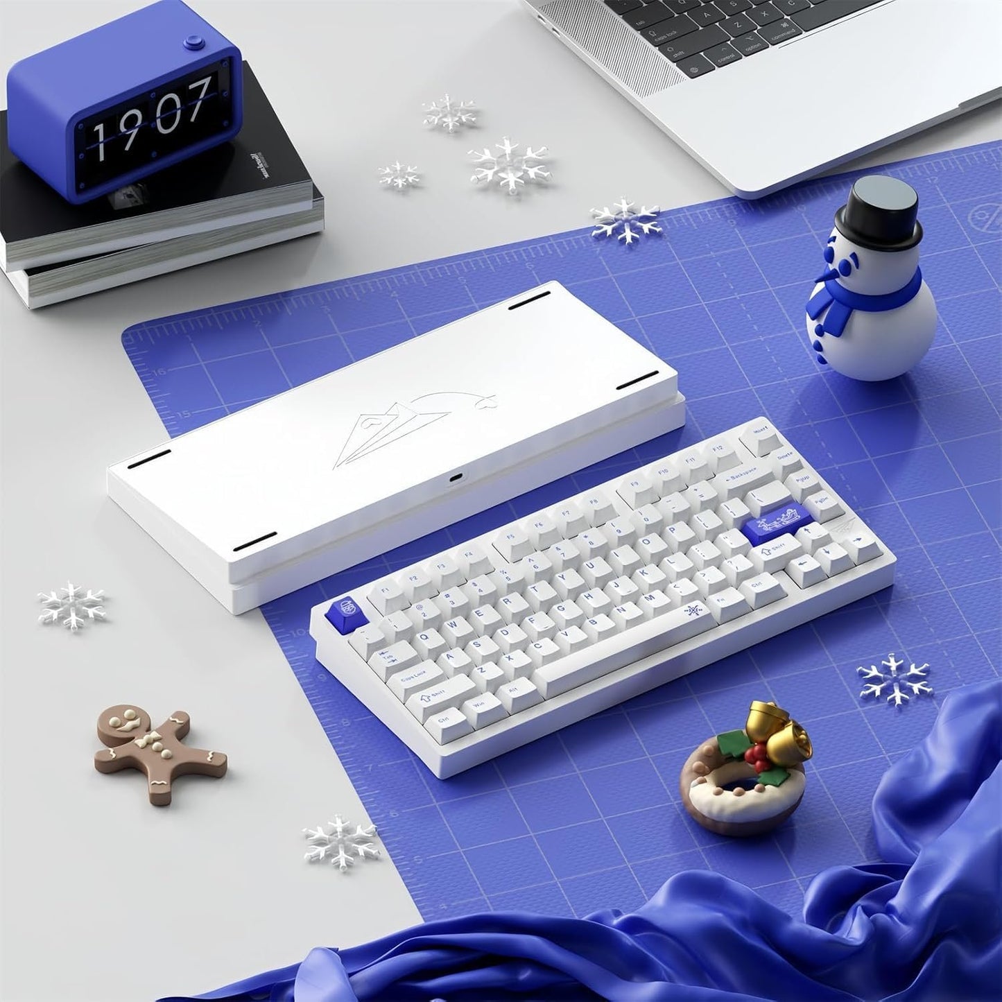 BOYI D75 Quick Release Wireless Aluminum Gaming Keyboard,Tri-Mode Custom Hot Swappable RGB 75% Mechanical Keyboard for Windows/Mac/PC (White)