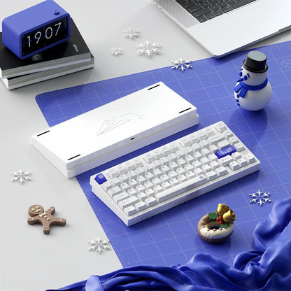 BOYI D75 Quick Release Wireless Aluminum Gaming Keyboard,Tri-Mode Custom Hot Swappable RGB 75% Mechanical Keyboard for Windows/Mac/PC (White)