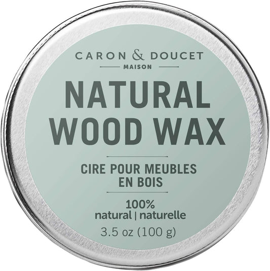 Caron & Doucet - Natural Wood Conditioning Vegan Wax Finish - 100% Plant Based Wood Conditioning and Polishing Wax Finish - Orange Scented - Suitable for Natural Wood Furniture. (100g)