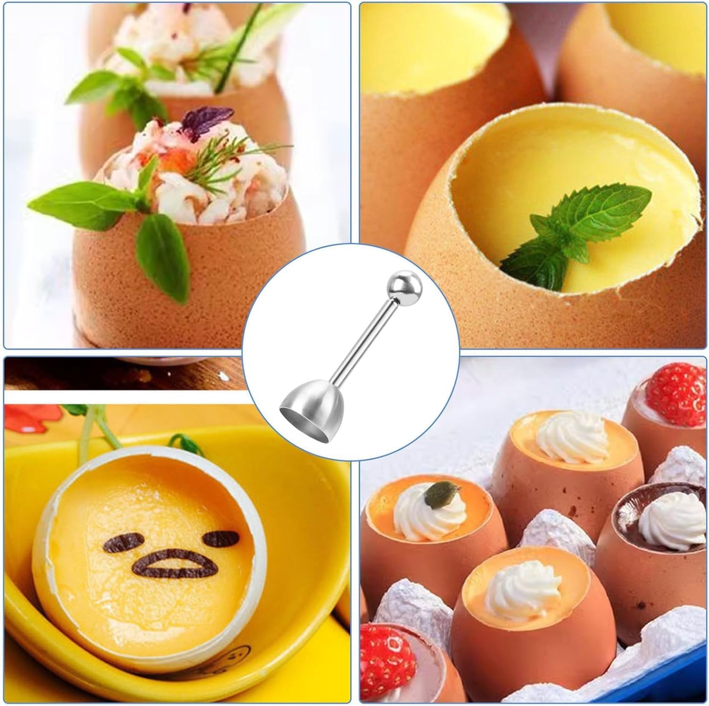 Soft Hard Boiled Egg Topper Stainless Steel Metal Egg Scissors, Egg Topper Shell Remover Egg Opener Kitchen Gadget for Raw or Soft Hard Boiled Egg Peeler for Breakfast Kitchen Tool Egg Cutter Topper