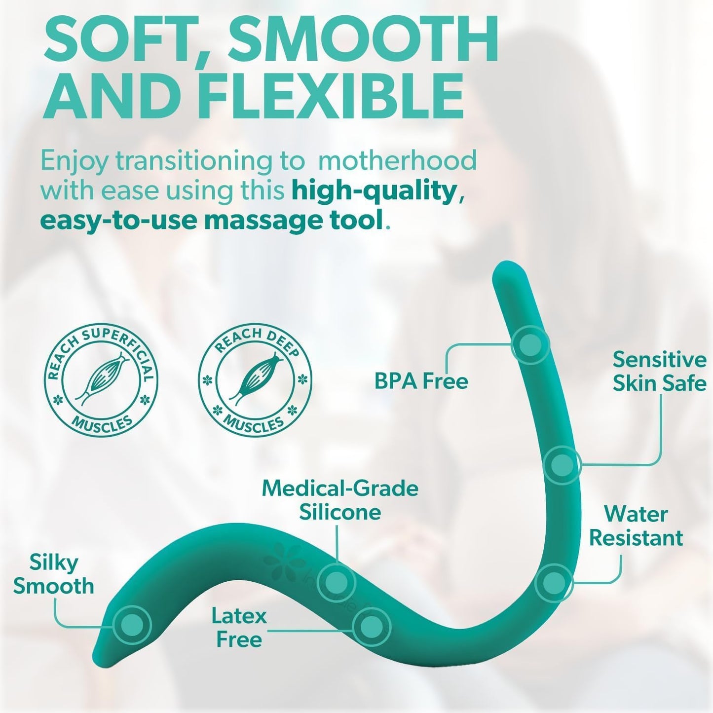 Vibrating Perineal Massage Tool : Labor Prep & Delivery Essentials for Maternity Must-Haves – Medical-Grade Silicone for Pregnancy & Postpartum Comfort, Patented Design, 10 Vibration Modes