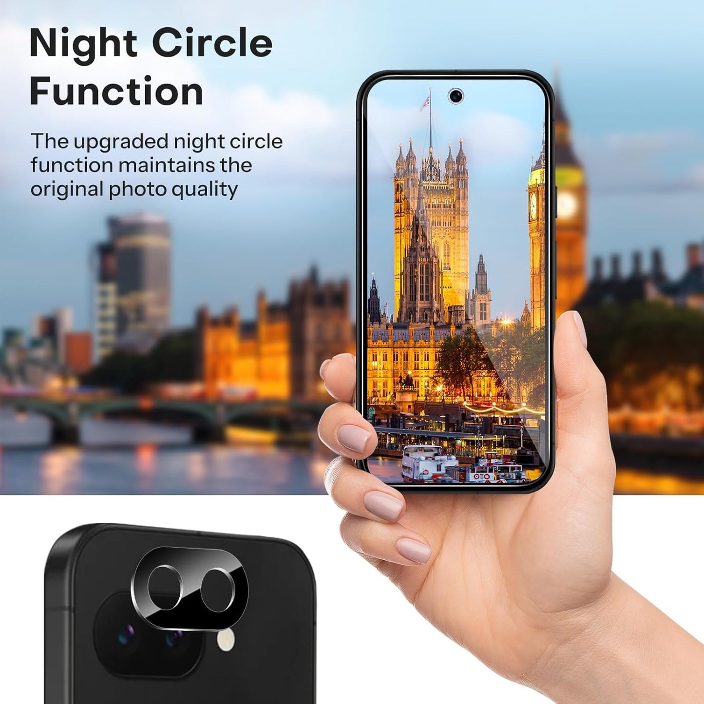 OMOTON 3+2 Pack for Google Pixel 9a Screen Protector, 3 Pack Tempered Glass Screen Protector with 2 Pack Camera Lens Protector for Pixel 9A 2025 Release, Case Friendly/Fingerprint Support