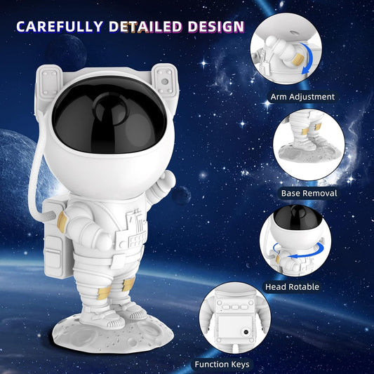 Mooyran Astronaut Galaxy Star Projector Night Light - Astronaut Space Projector LED Lamp with Timer and Remote, Starry Nebula Ceiling Projection, Aesthetic Room Decor for Gaming Room, Home Theater