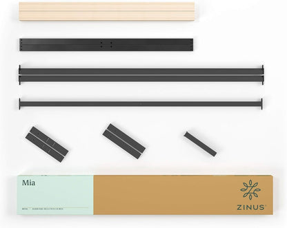 Zinus Mia 14 Inch Metal Platform Bed Frame / Cot size / 30” x 75” / Mattress Foundation / no Boxspring needed / Wood Slat Support / Easy Assembly, Good Design Award Winner, Narrow Twin, Black
