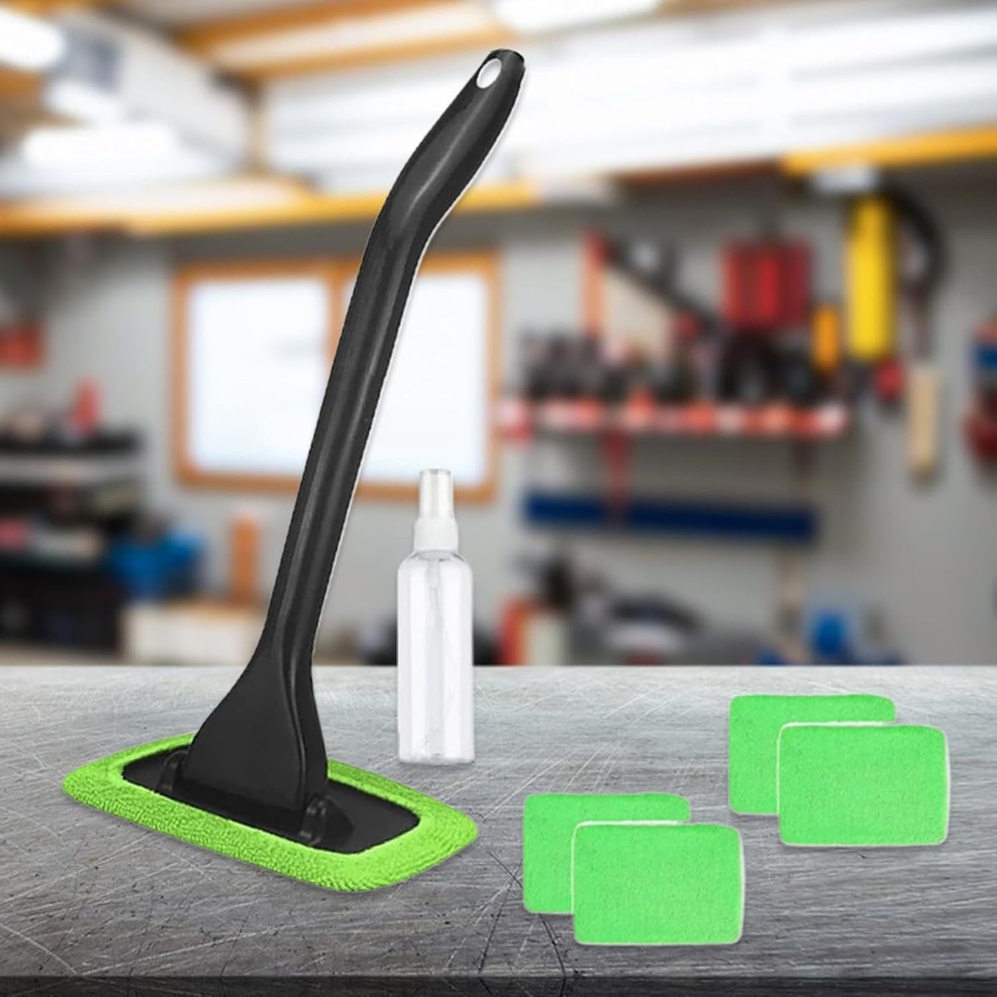 Windshield Cleaning Tool, Detachable Microfiber Brush, Vehicle Detailing Supplies, Dust Removal Accessory, Multi Surfaces Cleaner for Trucks, SUVs, Minivans