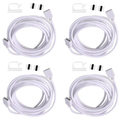 Clearhill 4 Packs 3m 4 - Pin RGB Extension Cable for LED Strips - Connect LED Strip Lights to Controller or Each Other, Ideal for SMD 5050 3528 2835 RGB LED Light Strips