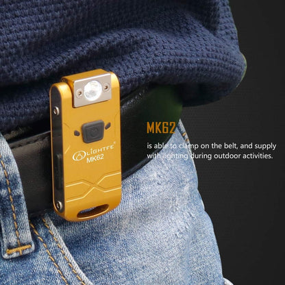 Tactical Flashlight USB Rechargeable Built-in Li-ion battey Close-Range Irradiation Mini Key Ring Torch 280Lumens LED 6 Level (High/Medium/Low/Strobe/Slow Flash/SOS ） (MK62-Black)