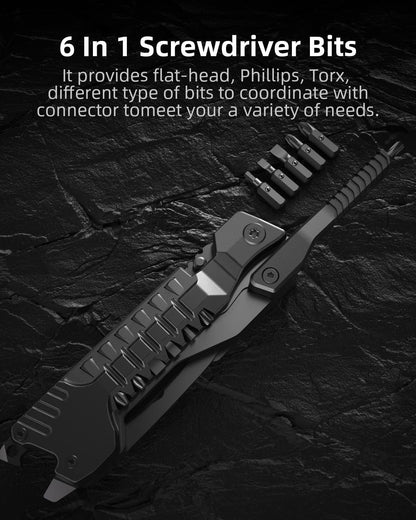 Multitool Camping Accessories 17 in 1 Fire Starting Sticks, Bottle Opener, Saw Screwdrivers Bottle Opener, Whistle, Window Breaker and More -Perfect for Camping, Outdoor, Survival, Gifts for Men Dad