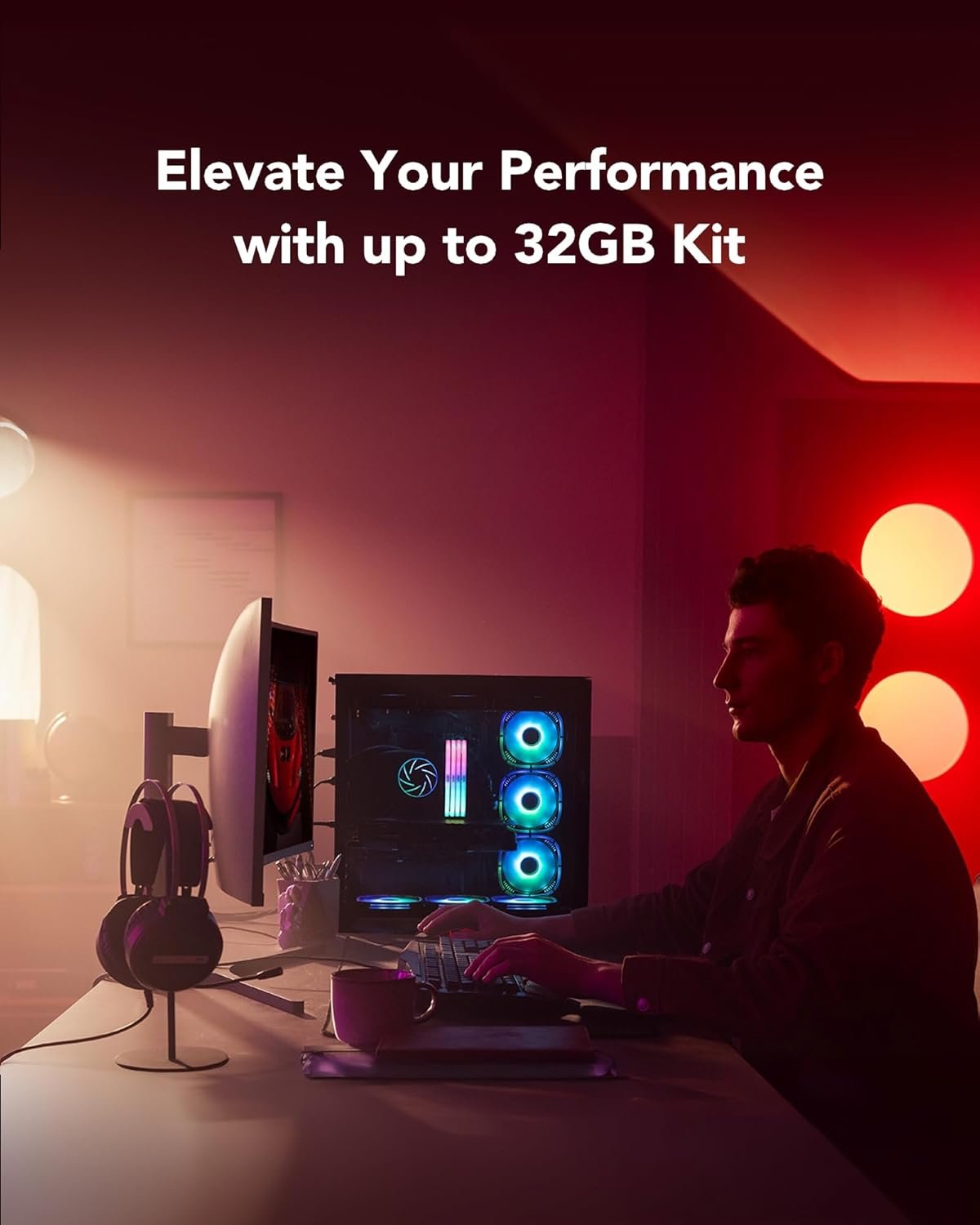 Lexar ARES Gen2 RGB DDR5 RAM 32GB Kit (2x16GB) 6000MHz CL30, 288-Pin UDIMM Desktop Memory, PC Gaming Computer Memory, for Intel XMP 3.0/AMD EXPO/CL30-38-38-76/1.4V(LD5U16G60C30BR-RGD)