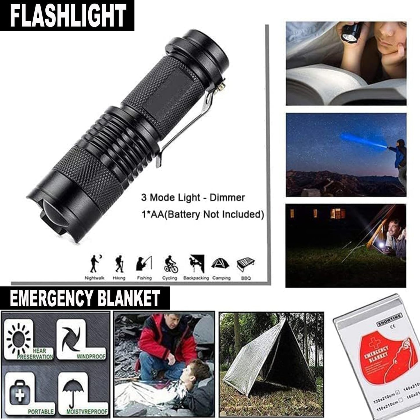 Survival Kit, Outdoor Survival Gear and Equipment 21 in 1, Fishing Hunting Gadgets for Men, Camping Accessories, Camping Essentials