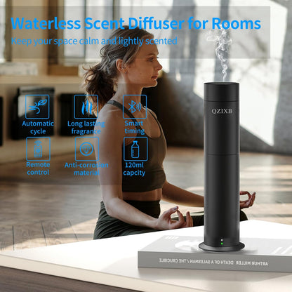 Smart Scent Air Machine, Waterless Essential Oil Diffuser with Smart Cold Air Technology,Bluetooth and Remote Control Equipment, for Home Large Room Hotel, Spa, Office (Black)