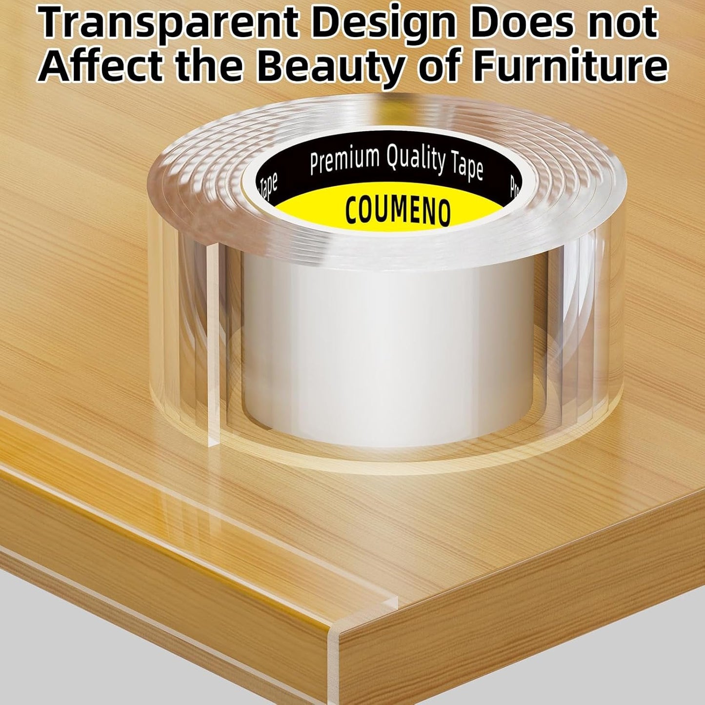 COUMENO Clear Edge Protector, 1.2inx9.84FT, Protection Desk Corner Corner Anti-Bump Anti-Bump Home Wrap Invisible, Anti-Sharp Edge Protector (Clear)